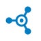 Connection and Letter O Vector Logo Design, Tech, Molecule, Hub, Blue Technology Icon Concept