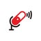 Connection microphone icon for broadcast or podcast sign