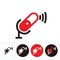 connection microphone icon set for broadcast or podcast sign