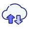 Connection transfer cloud wireless single isolated icon with dash or dashed line style