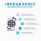 Connectivity, global, internet, network, web Infographics Template for Website and Presentation. GLyph Gray icon with Blue