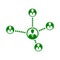 Connectivity, link, linking icon. Green vector design