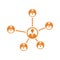 Connectivity, link, linking, social icon. Orange vector design