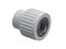 Connector with threaded insert for polypropylene pipes. Image for advertising plumbing fittings. 3D rendering.