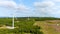 Connemara aerial landscape with wind turbines of Galway Wind Park, Ireland