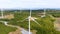 Connemara aerial landscape with wind turbines of Galway Wind Park, Ireland