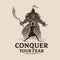 Conquer your fear David and Goliath concept