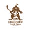 Conquer your fear David and Goliath concept monochrome version