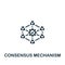 Consensus mechanism icon. Monochrome simple sign from blockchain collection. Consensus mechanism icon for logo