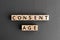 Consent age - word from wooden blocks with letters