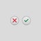 consent and rejection buttons colored icon. Element of player buttons for mobile concept and web apps. Detailed consent and
