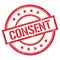 CONSENT text written on red vintage stamp