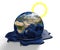 Conservation concept of Earth melting from climate change and global warming, parts of this image furnished by NASA