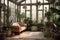 Conservatory: Capture a set of images that showcase a lush, botanical conservatory. Generative AI