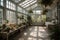 conservatory filled with florals and greenery for elegant and serene display