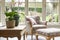 Conservatory room decor, cottage interior design and house improvement, garden furniture with sofa and home decor