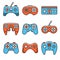 Console Gamepad Icons Set on White Background. Vector