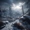 Console Gaming adventure game create a snow-covered lands one generative AI