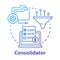 Consolidator concept icon. Billing idea thin line illustration. Combining orders. Debt consolidation. Financial service