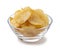 Consomme potato chips placed on a white background