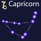 constellation Capricorn with stars in the night sky