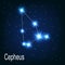 The constellation Cepheus star in the night sky.