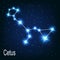 The constellation Cetus star in the night sky.