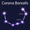 constellation Corona Borealis with stars Nusakan,