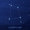 Constellation Corvus, Crow, night star sky