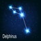 The constellation Delphinus star in the night