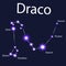 constellation Draco with stars in the night