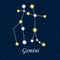 constellation Gemini zodiac horoscope astrology stars night illustration vector