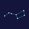 Constellation Great Bear Flat Icon On Blue Background