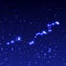 The Constellation Hydra in the night starry sky. Vector illustration of the concept of astronomy.