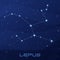 Constellation Lepus, Hare, night star sky