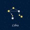 Constellation Libra zodiac horoscope astrology stars night illus