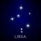 Constellation of Libra zodiac sign, stars on night sky