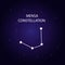 The constellation of Mensa with bright stars. Vector illustration.