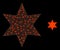 Constellation Mesh Six Pointed Star with Light Spots