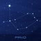 Constellation Pavo, Peacock, night star sky