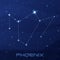 Constellation Phoenix, night star sky