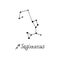 constellation Sagittarius icon and lettering. hand drawn doodle style. vector, minimalism, monochrome, sketch. zodiac