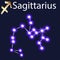constellation Sagittarius with stars in the night sky
