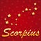 Constellation Scorpius over red starry background