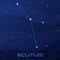 Constellation Scutum, Shield, night star sky