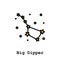 Constellation Ursa Major Big Dipper, Great Bear color icon thin line, linear, outline vector. Constellation Ursa Major, Big