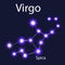 constellation Virgo with stars Spica in the night