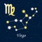 Constellation Virgo zodiac horoscope astrology stars night illus