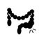 Constipation black glyph icon