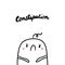 Constipation early symptom of pregnancy hand drawn illustration with cute marshmallow